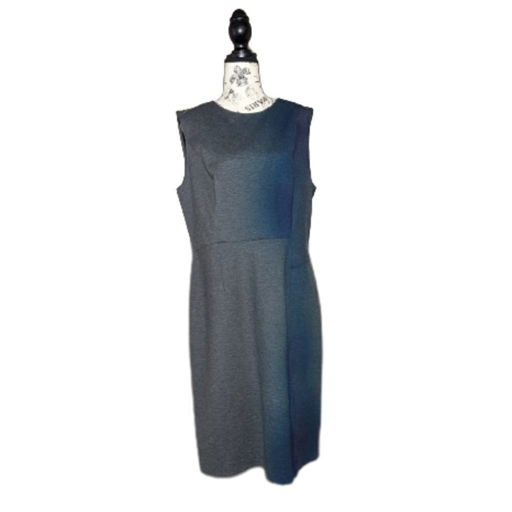 Brooks Brothers Dress Grey Green Ombre Wool Sleeveless 16